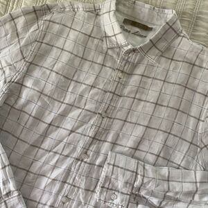 Raffi‎ Two Color Pure Linen XL Buttondown Longsleeved Shirt Professional White